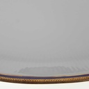 [458168449] Servierplatte Goldrand 37,5x24,9 cm Bareuther Waldsassen geriffelt Blauband Weiß gebraucht - gut Bild 4