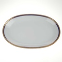 [458168450] Servierplatte Goldrand 31,5x21,2 cm Bareuther Waldsassen geriffelt Blauband Weiß gebraucht - gut Bild 3