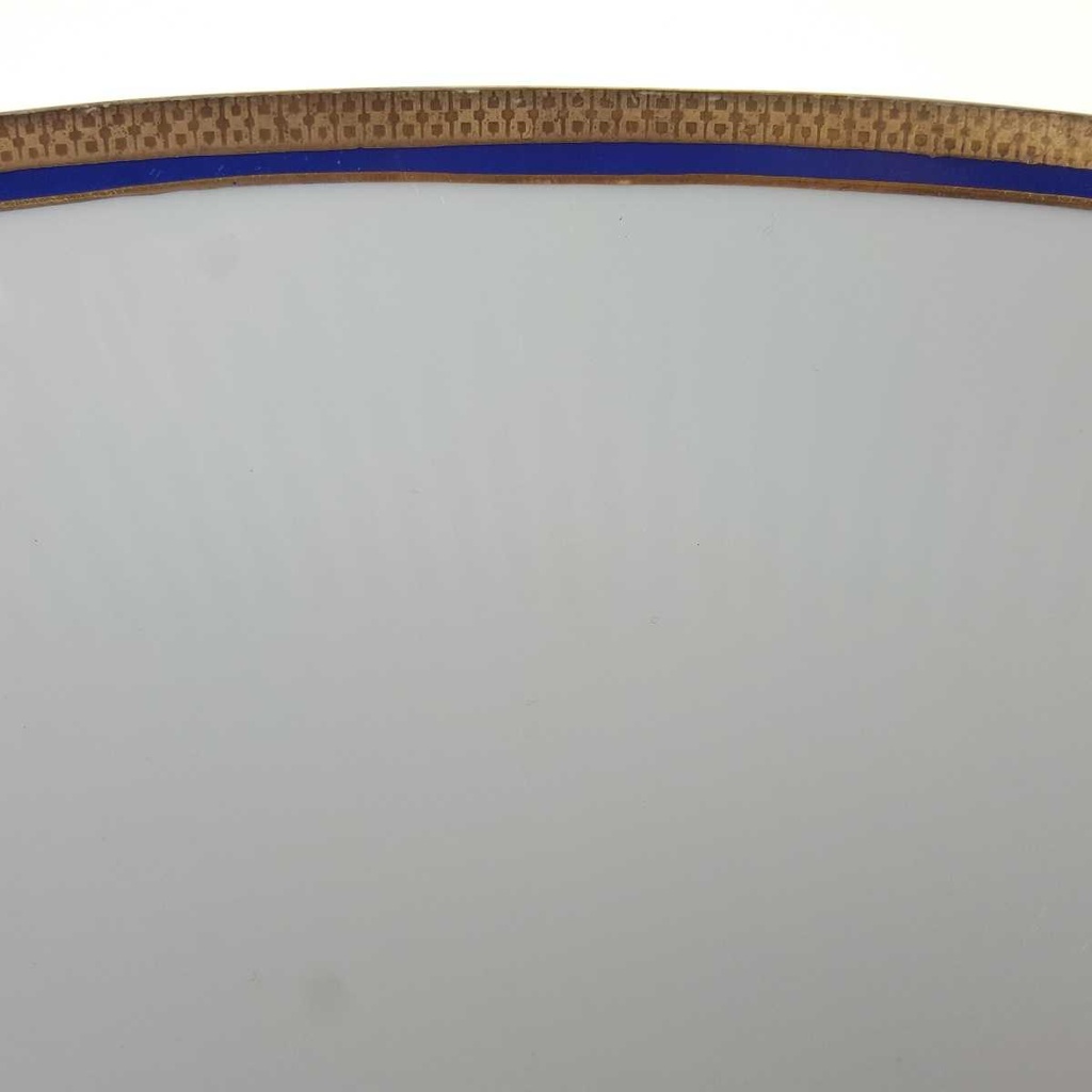 [458168450] Servierplatte Goldrand 31,5x21,2 cm Bareuther Waldsassen geriffelt Blauband Weiß gebraucht - gut Bild 4