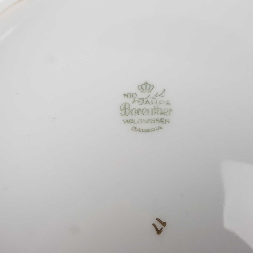 [458168451] Schüssel Goldrand 20 cm Bareuther Waldsassen geriffelt Blauband Weiß gebraucht - gut Bild 5