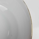 [458168452] Schüssel Goldrand 20,7 cm Bareuther Waldsassen geriffelt Blauband Weiß gebraucht - gut Bild 3