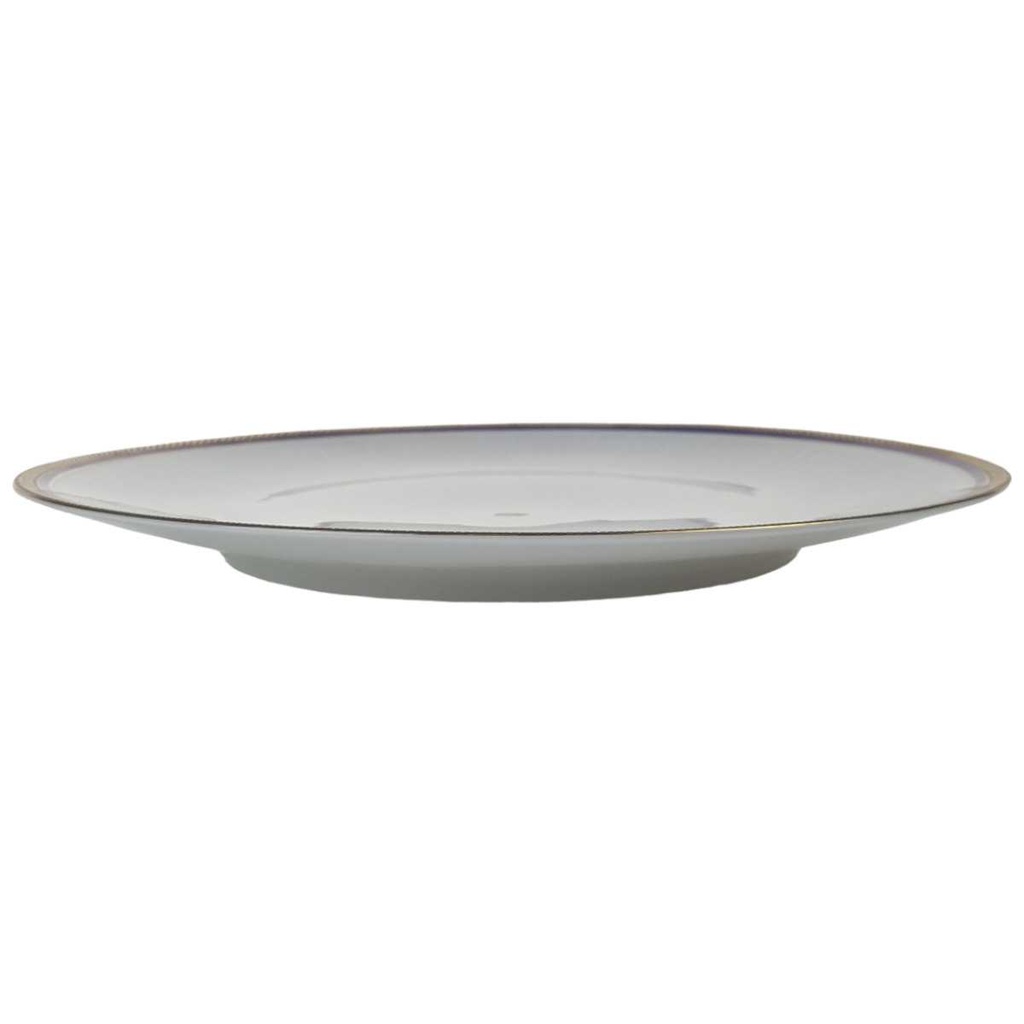 [458168453] Speiseteller Goldrand 24,2 cm Bareuther Waldsassen geriffelt Blauband Weiß gebraucht - gut Bild 2