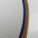 [458168453] Speiseteller Goldrand 24,2 cm Bareuther Waldsassen geriffelt Blauband Weiß gebraucht - gut Bild 4