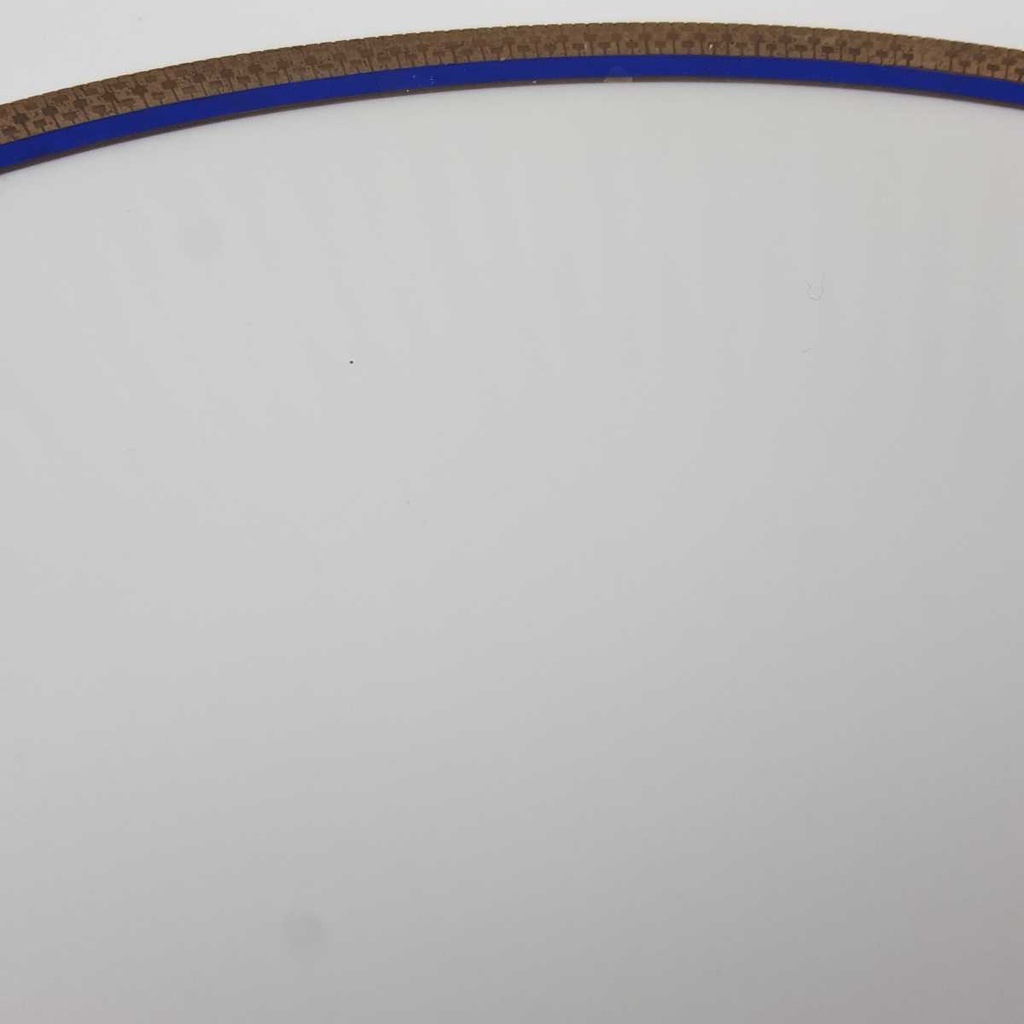 [458168453] Speiseteller Goldrand 24,2 cm Bareuther Waldsassen geriffelt Blauband Weiß gebraucht - gut Bild 5