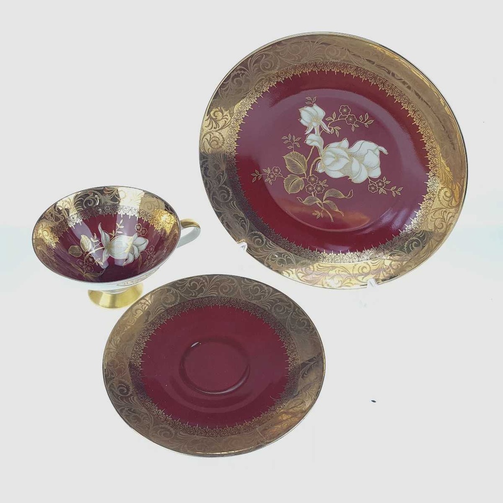[458168464] Gedeck Sammelgedeck 3tlg Bavaria Weiße Rose gebraucht - gut Bild 3