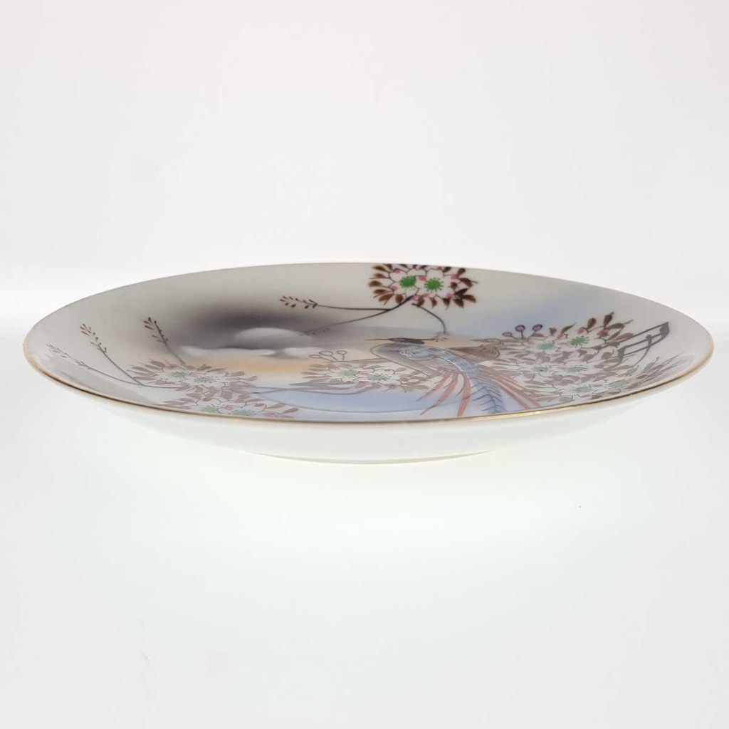 [458168466] Untertasse 13,2 cm Japan China Asiatisches Porzellan Vogelmotiv Fasane gebraucht - gut Bild 3