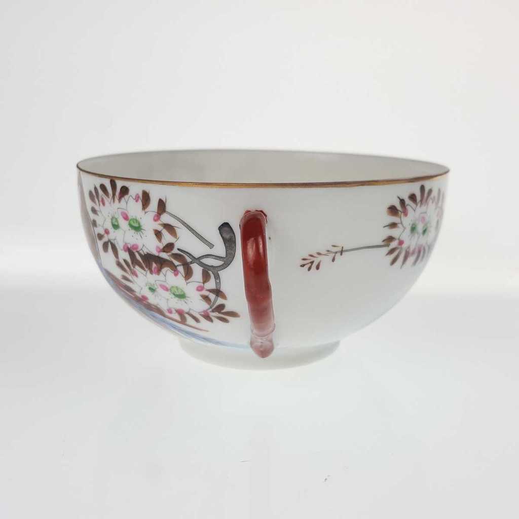 [458168471] Teetasse Geisha im Tassenboden 0,15 L Japan China Asiatisches Porzellan Vogelmotiv Fasane gebraucht - gut Bild 4