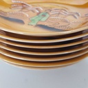 [2119297] 7er Set Untertasse 13,1 cm Japan China Geisha Grün Perlmutt gebraucht - akzeptabel Bild 3