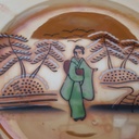[2119298] 6er Set Kuchenteller 16,3 cm Japan China Geisha Grün Perlmutt gebraucht - akzeptabel Bild 7