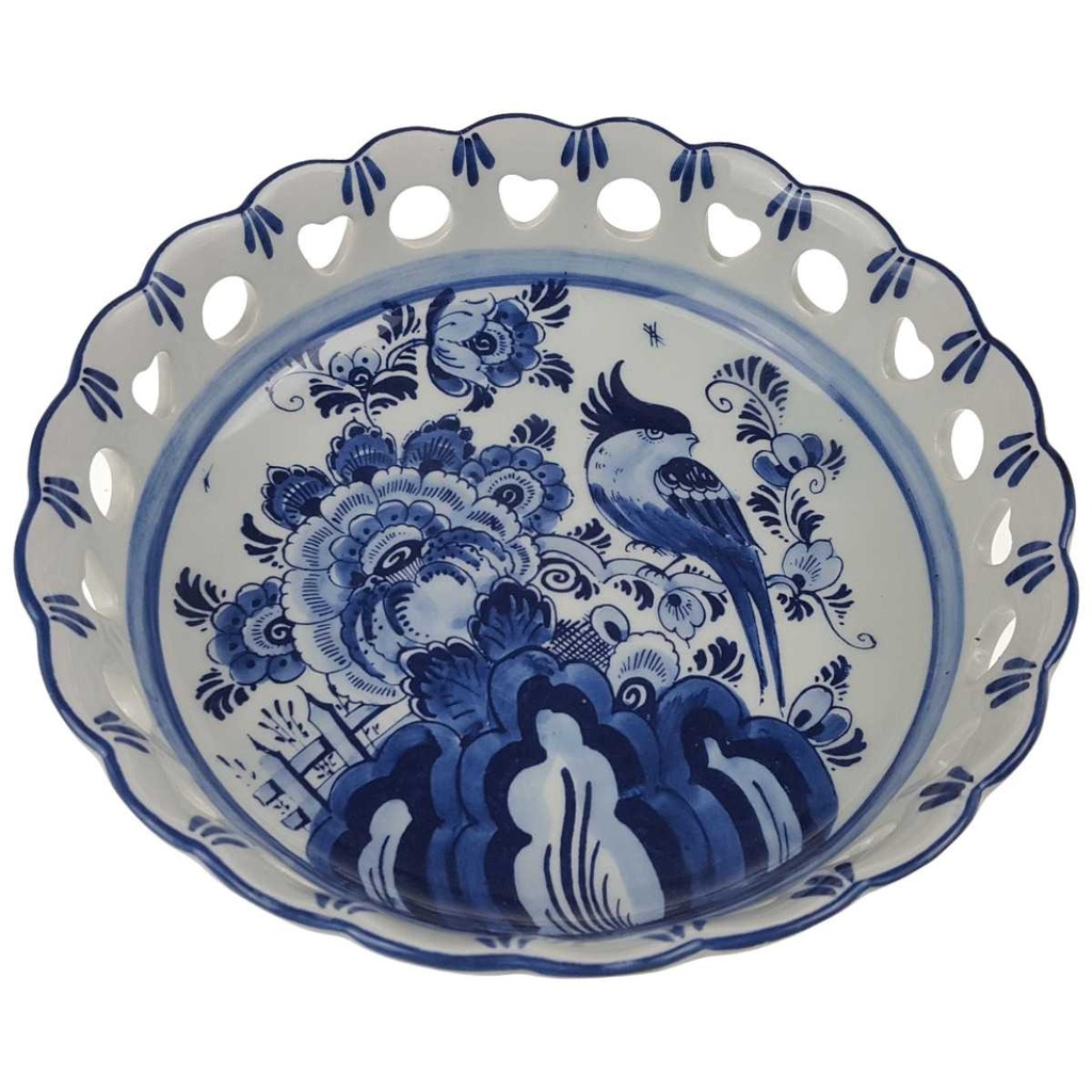 [458168500] Schale Durchbruchschale 18,5 cm Vogelmotiv Rund Delfts Blauw Bild 2