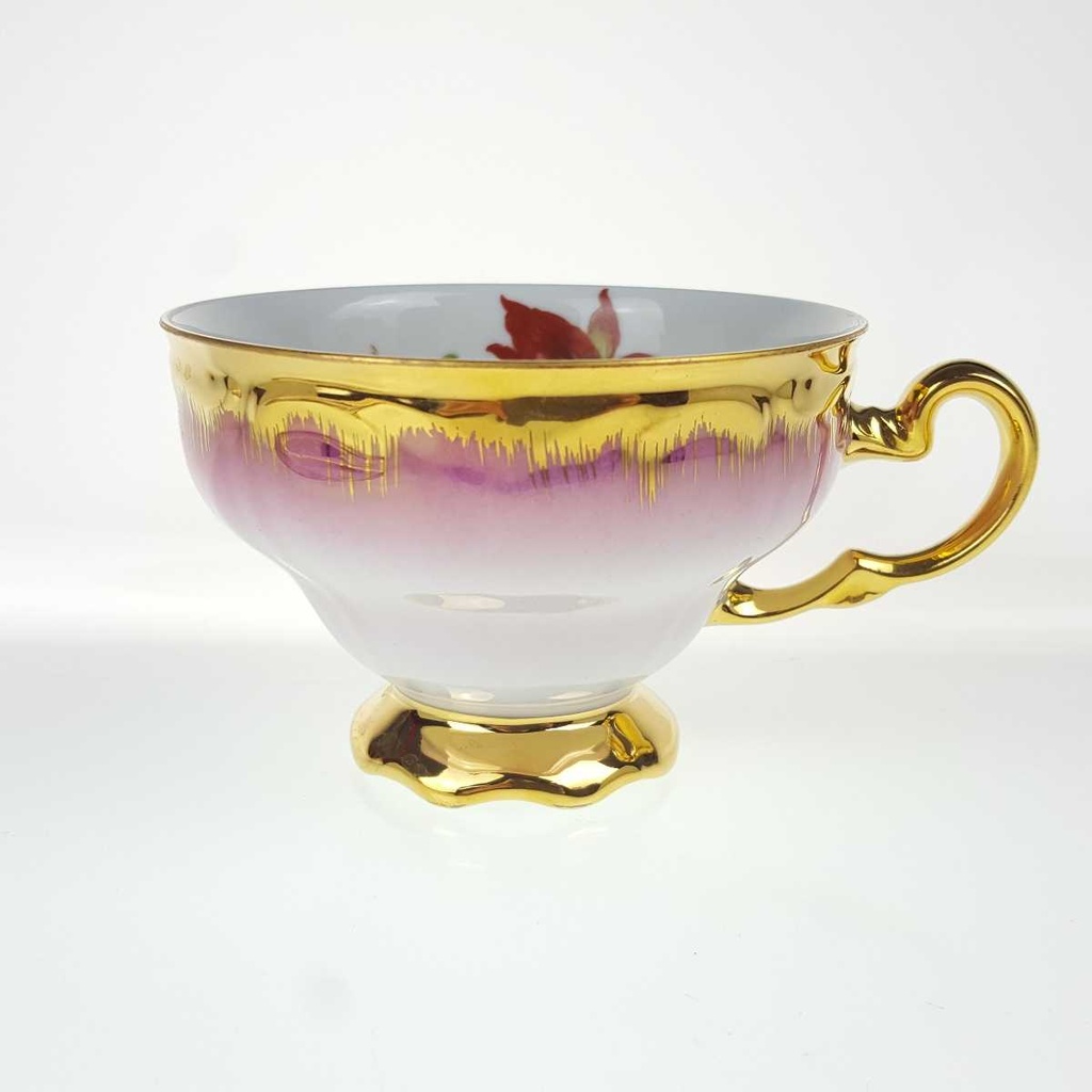 [458168503] Gedeck Goldrand 3tlg Theo Kühn Burgwindheim Blumendekor Blumen gebraucht - gut Bild 5