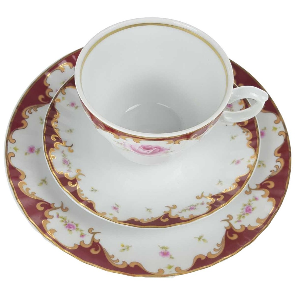 [458168504] Gedeck Sammelgedeck Golddekor 3tlg Retsch Wunsiedel rosa Dekor gebraucht - gut Bild 2