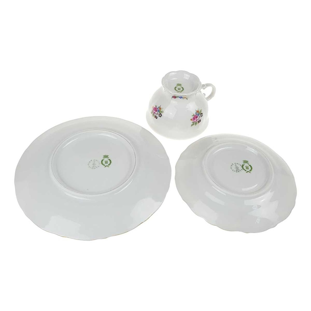 [458168506] Sammelgedeck Golddekor 3tlg 30 cm Hädrich & Sohn Blumendekor gebraucht - gut Bild 5