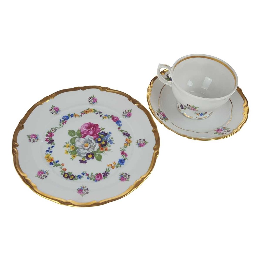 [458168506] Sammelgedeck Golddekor 3tlg 30 cm Hädrich & Sohn Blumendekor gebraucht - gut Bild 7