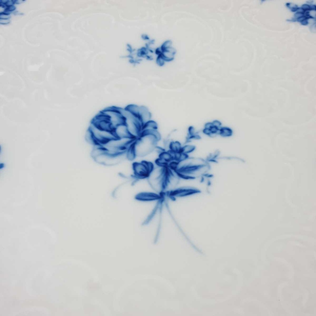 [458168508] Schale Prunkschale 31,2 cm Fürstenberg Lottine Blaue Blumen gebraucht - gut Bild 4