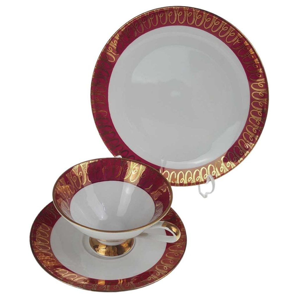 [458168584] Gedeck Sammeltasse Golddekor Bavaria 3tlg Kronester Rot gebraucht - gut Bild 2
