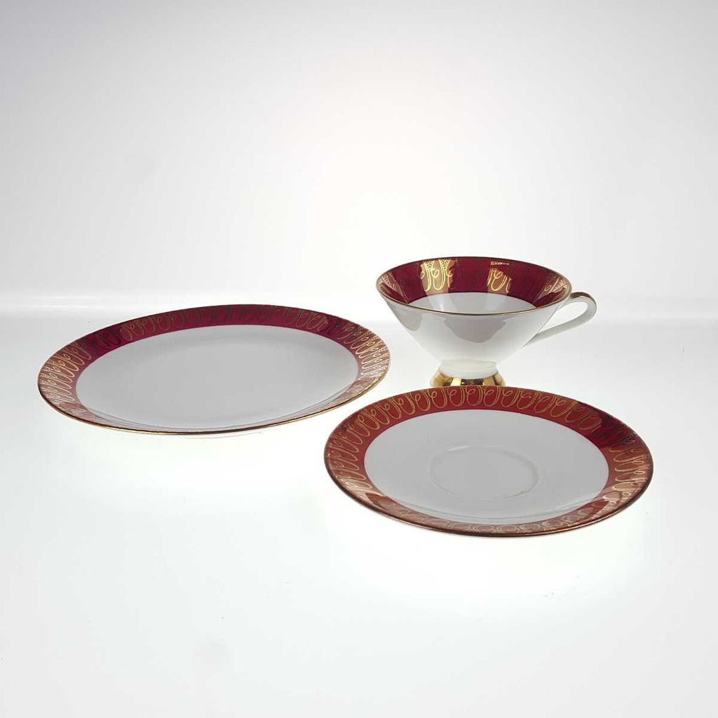 [458168584] Gedeck Sammeltasse Golddekor Bavaria 3tlg Kronester Rot gebraucht - gut Bild 5