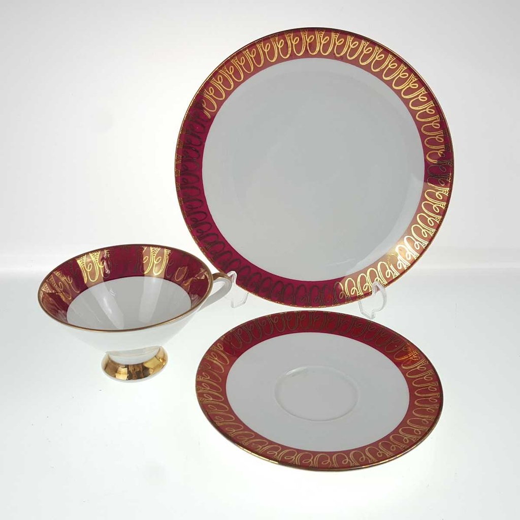 [458168584] Gedeck Sammeltasse Golddekor Bavaria 3tlg Kronester Rot gebraucht - gut Bild 6