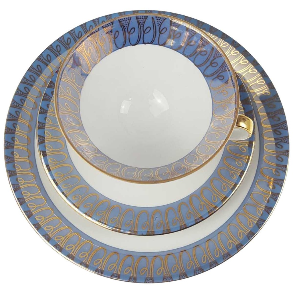 [458168585] Gedeck Sammeltasse Golddekor Bavaria 3tlg Kronester Blau gebraucht - gut Bild 2