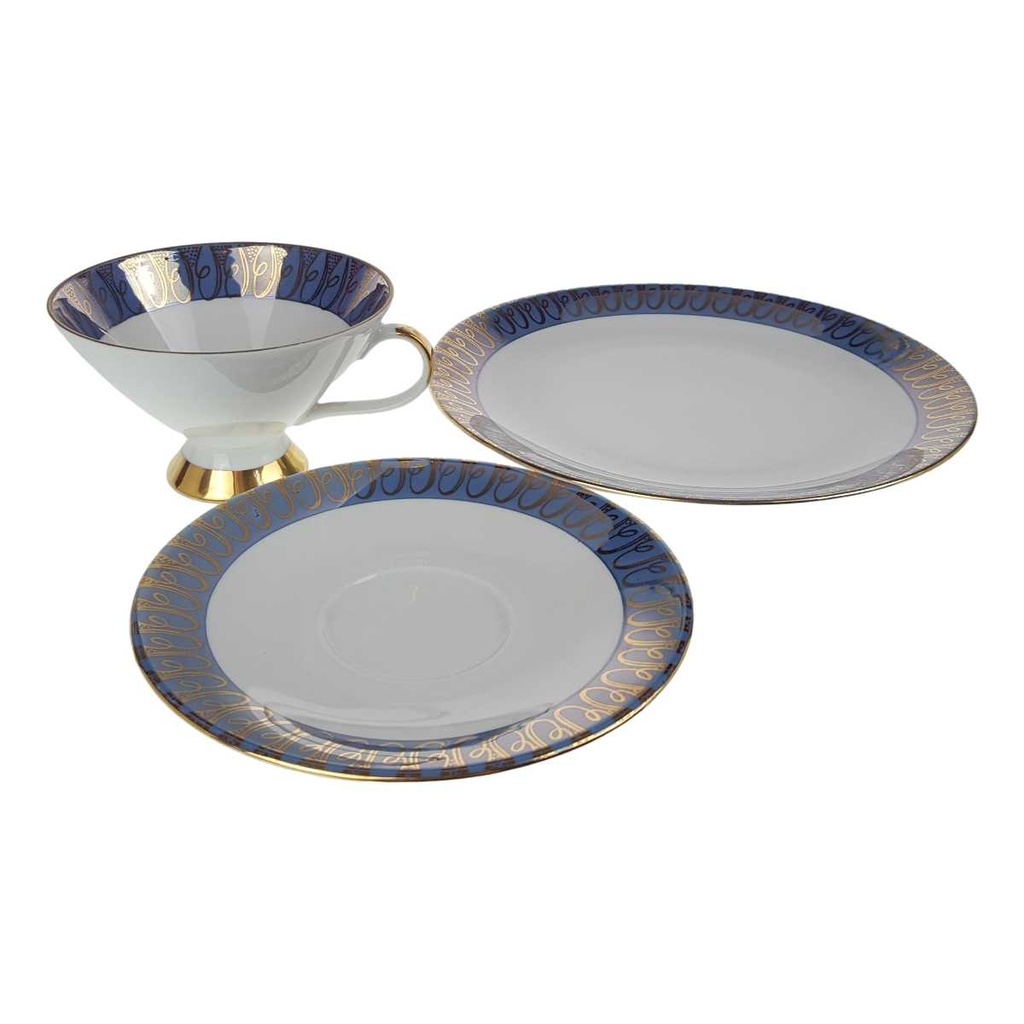 [458168585] Gedeck Sammeltasse Golddekor Bavaria 3tlg Kronester Blau gebraucht - gut Bild 5