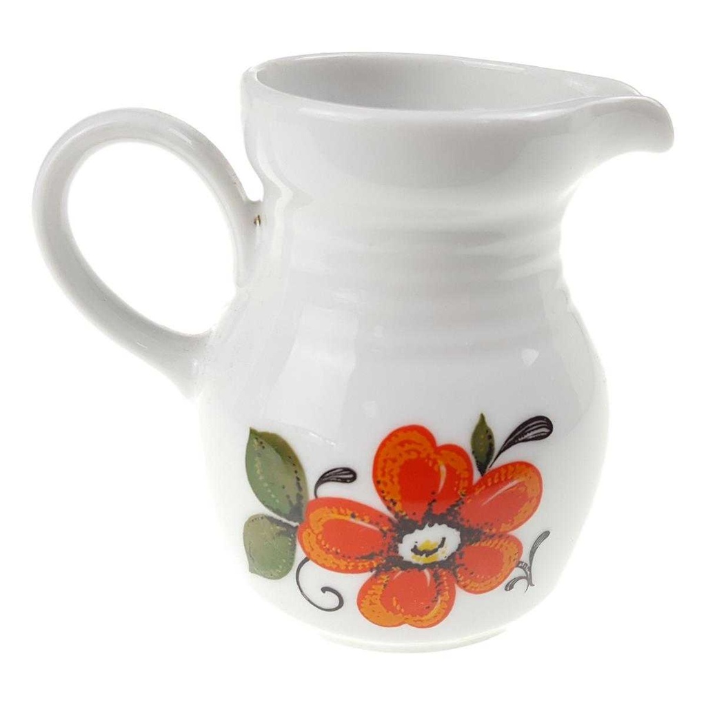 [458168586] Milchkännchen 0,2 L Winterling Kirchenlamitz Blumendekor Orange Grün Schwarz Blumen gebraucht - akzeptabel Bild 3