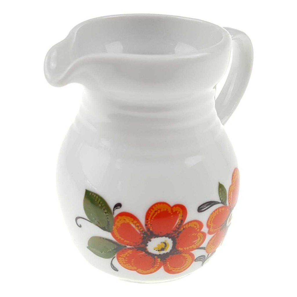[458168586] Milchkännchen 0,2 L Winterling Kirchenlamitz Blumendekor Orange Grün Schwarz Blumen gebraucht - akzeptabel Bild 4