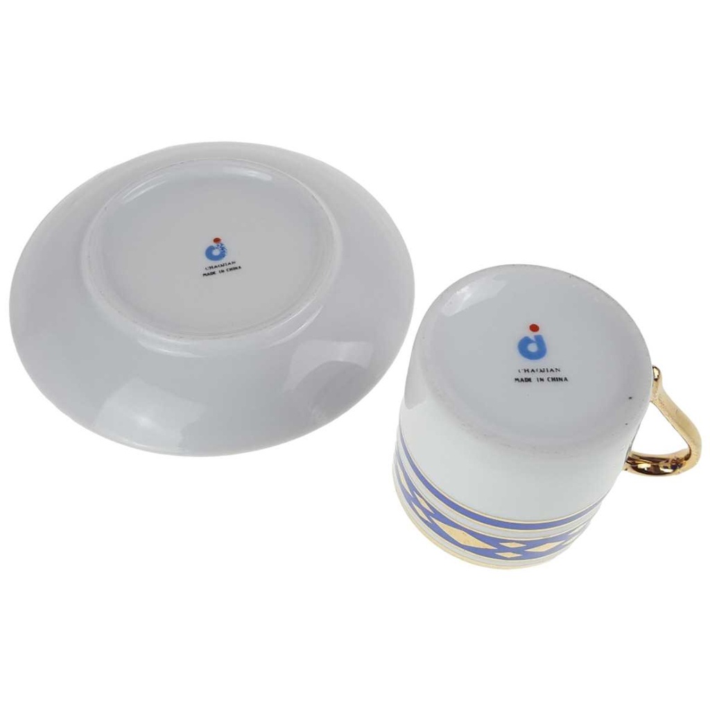 [458168592] Mokkatasse Sammeltasse 2tlg Golddekor Blau gebraucht - gut Bild 2