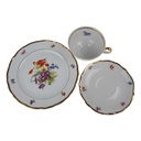 [458168594] Sammelgedeck Goldrand 3tlg Winterling Kirchenlamitz Blumendekor gebraucht - gut Bild 3