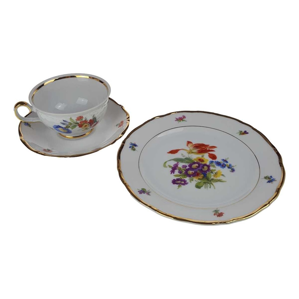 [458168594] Sammelgedeck Goldrand 3tlg Winterling Kirchenlamitz Blumendekor gebraucht - gut Bild 6