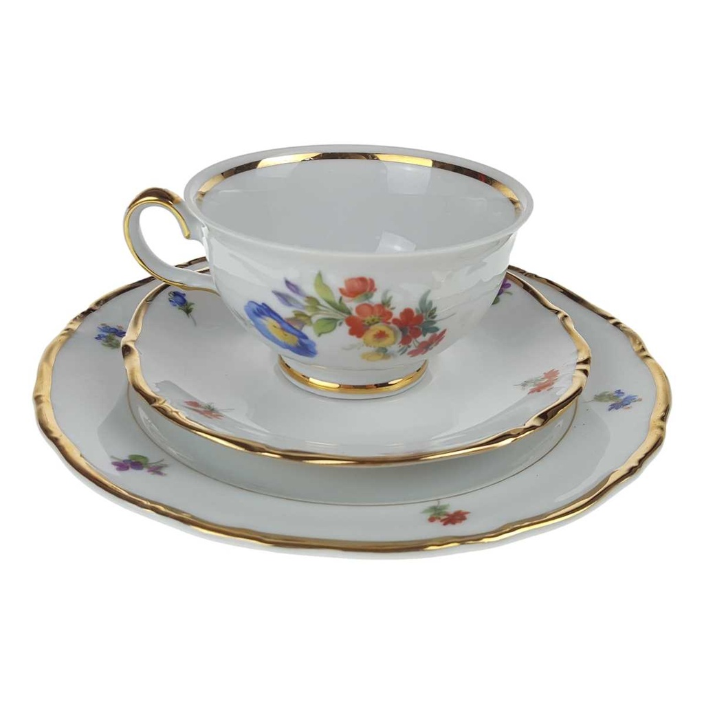 [458168594] Sammelgedeck Goldrand 3tlg Winterling Kirchenlamitz Blumendekor gebraucht - gut Bild 7