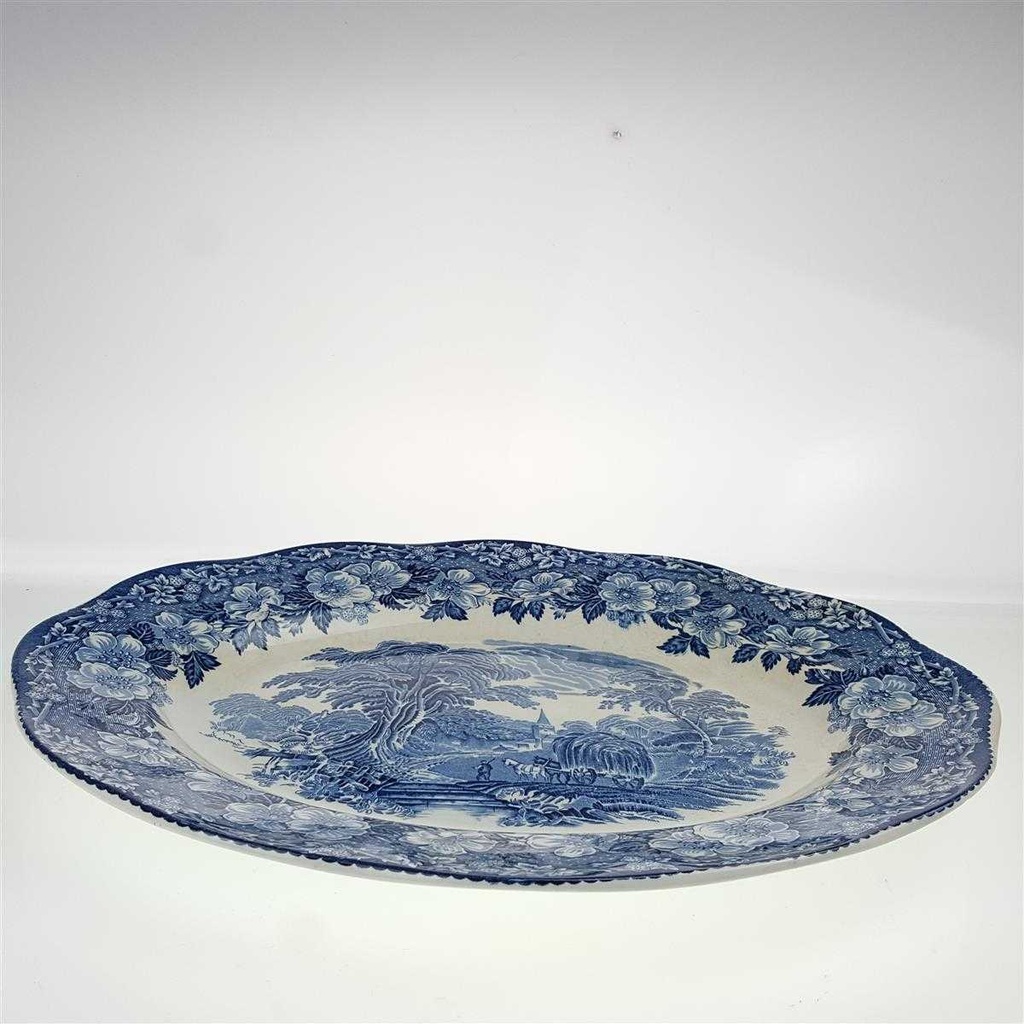 [458168597] Fleischplatte 35,6x28,5 cm Enoch Wedgwood Woodland Blau gebraucht - akzeptabel Bild 7
