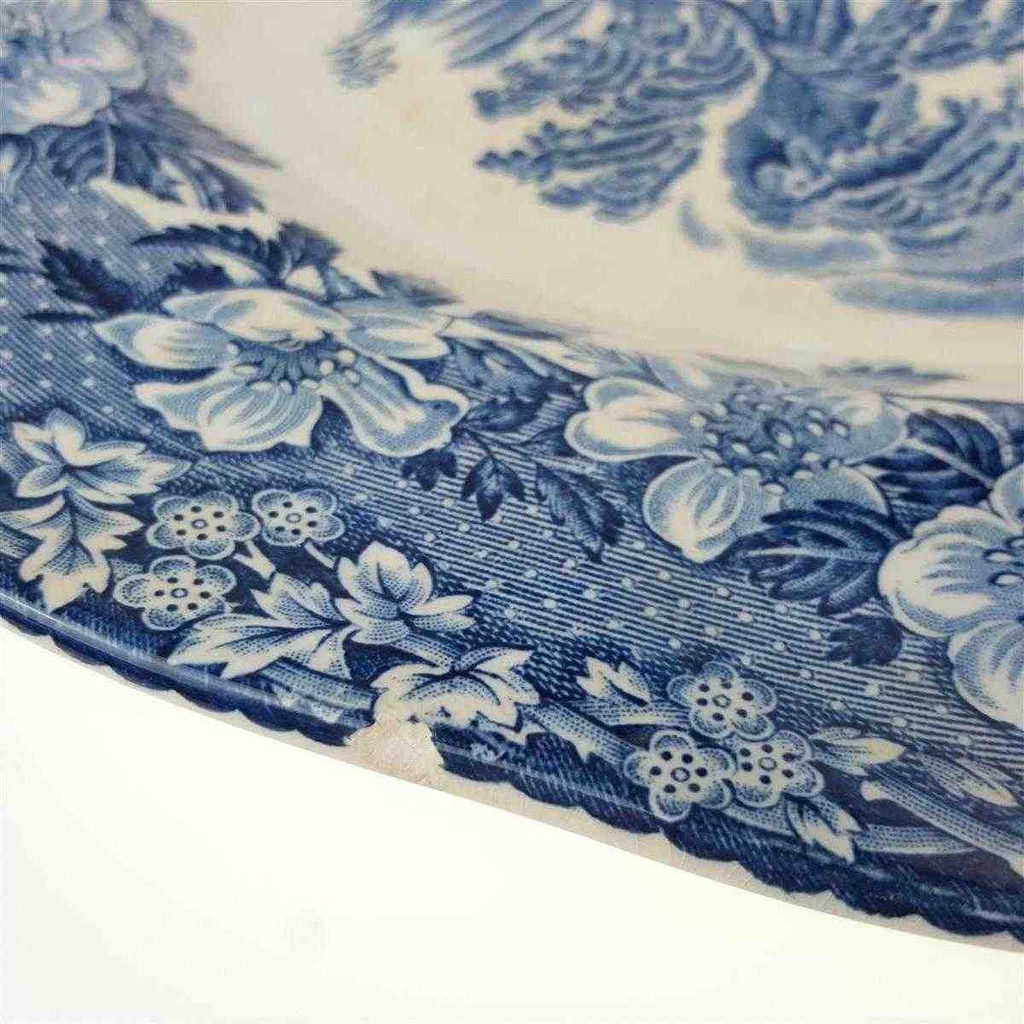 [458168597] Fleischplatte 35,6x28,5 cm Enoch Wedgwood Woodland Blau gebraucht - akzeptabel Bild 8