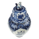 [458168603] Vase Deckelvase 38,2 cm Boch Belgium Royal Sphinx Blau Blumendekor gebraucht - gut Bild 3