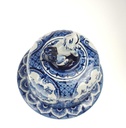 [458168603] Vase Deckelvase 38,2 cm Boch Belgium Royal Sphinx Blau Blumendekor gebraucht - gut Bild 6