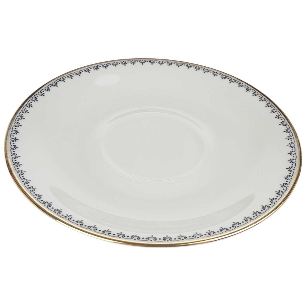 [458168606] Untertasse Goldrand Bavaria 14,6 cm Schaller Elfenbein gebraucht - gut Bild 2