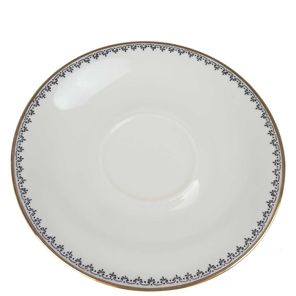 [458168606] Untertasse Goldrand Bavaria 14,6 cm Schaller Elfenbein gebraucht - gut Bild 3