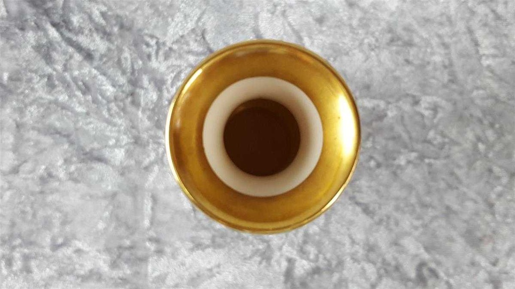 [45816862] Tischvase Vase Blumenvase Goldrand 15,7 cm Royal KM Bavaria Elfenbein Beige gebraucht - gut Bild 3