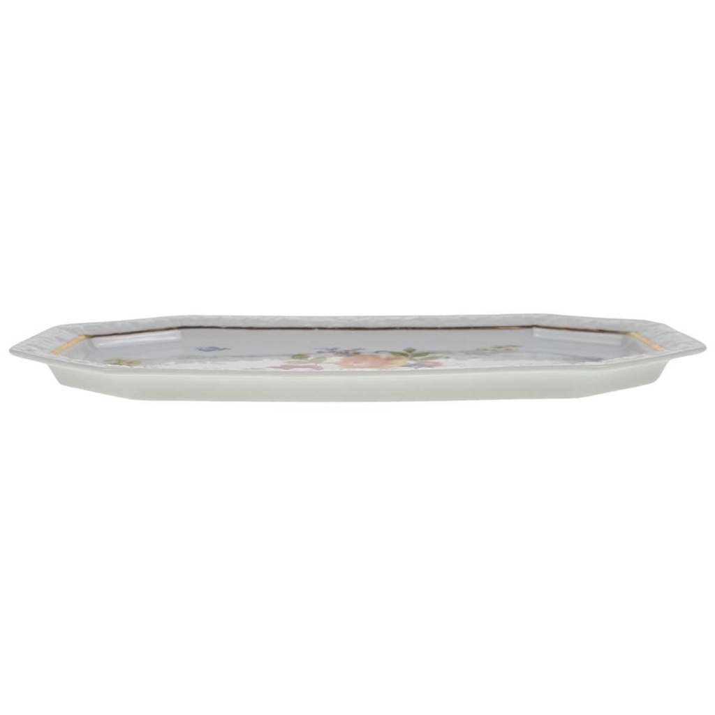 [458168626] Servierplatte Goldrand 27,4x13,5 cm Rosenthal Maria Sommerstrauß Blumen gebraucht - gut Bild 2