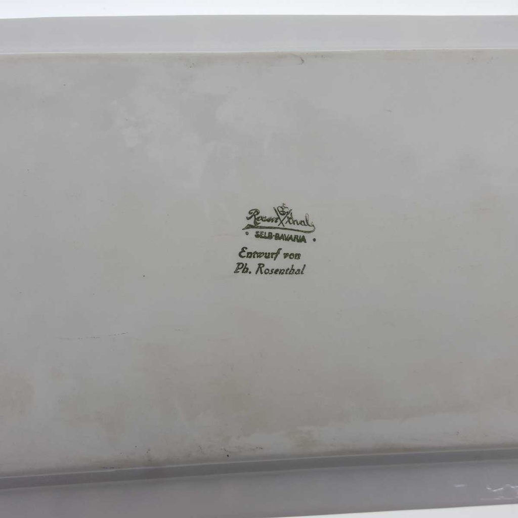 [458168626] Servierplatte Goldrand 27,4x13,5 cm Rosenthal Maria Sommerstrauß Blumen gebraucht - gut Bild 8