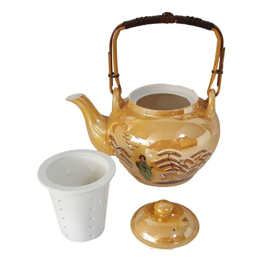 [458168627] Teekanne mit Sieb 0,1 L 1 Japan China Geisha Grün Perlmutt gebraucht - defekt Bild 3