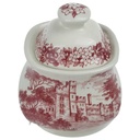 [458168628] Zuckerdose J & G Meakin England Haddon Hall Rot Historismus gebraucht - gut Bild 2