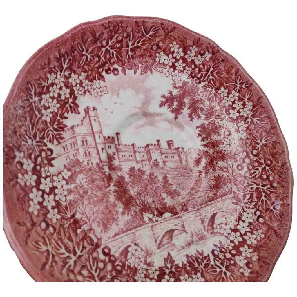 [458168632] Untertasse 15 cm J & G Meakin England Haddon Hall Rot Historismus gebraucht - gut Bild 2