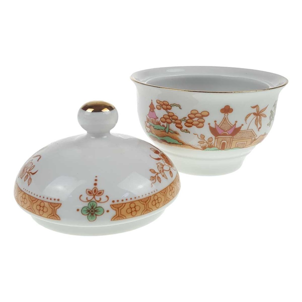 [458168650] Zuckerdose 10,3 cm Graf von Henneberg Dekor Japan gebraucht - gut Bild 3
