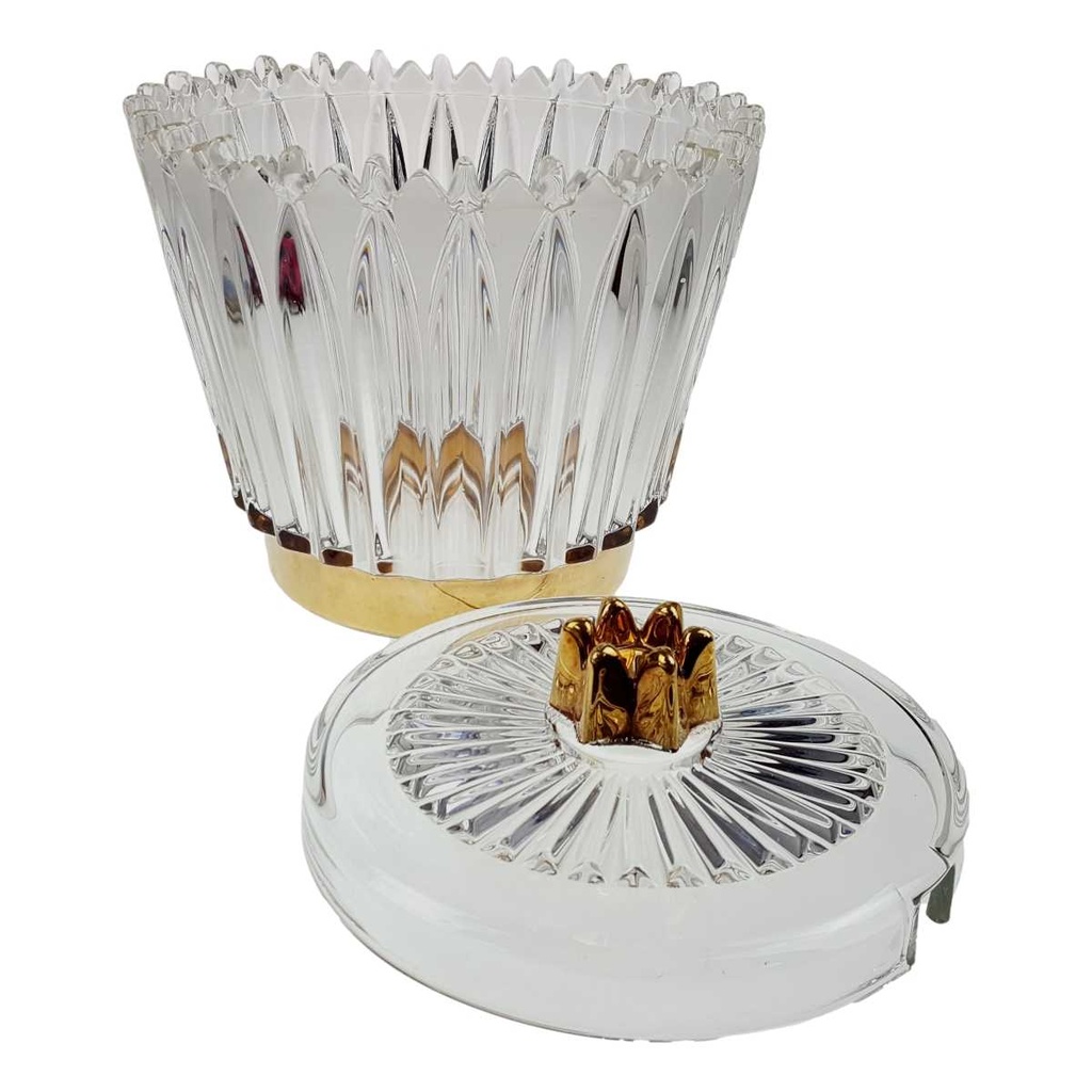 [458168659] Bowle mit 6 Bechern Goldrand 7tlg 3,5 L Krone Gold gebraucht - gut Bild 3