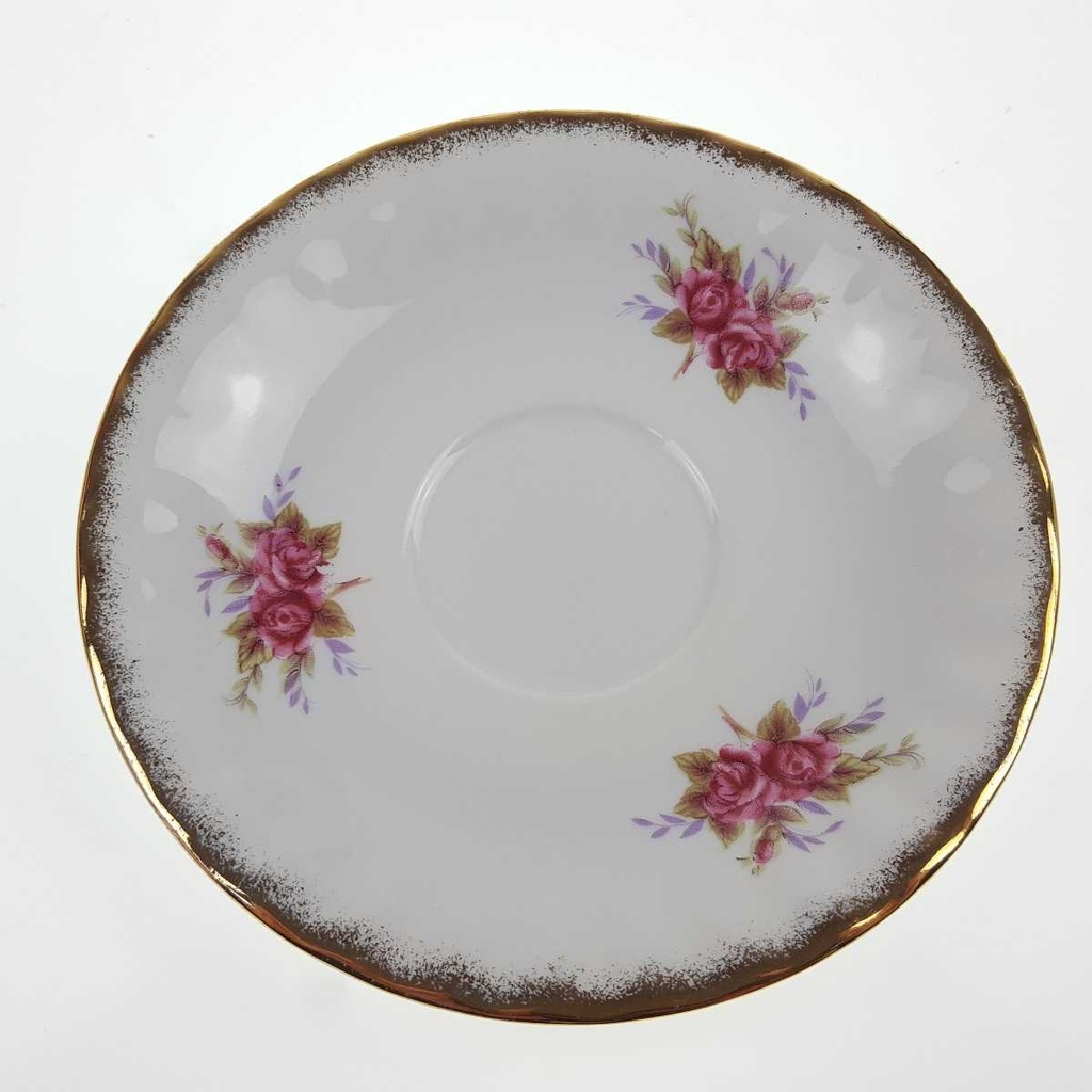 [458168665] Gedeck Sammelgedeck Goldrand 3tlg Fena Porzellan rosa Dekor gebraucht - gut Bild 5