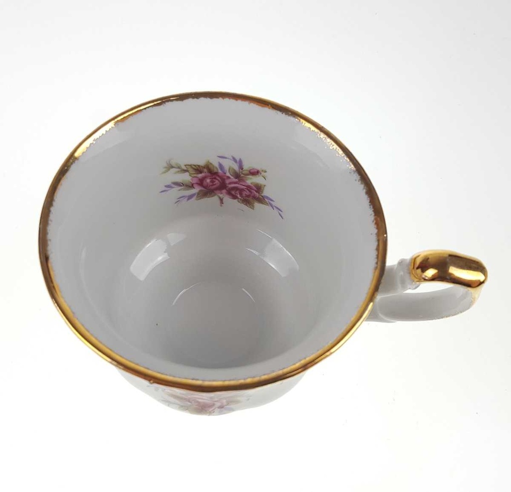 [458168665] Gedeck Sammelgedeck Goldrand 3tlg Fena Porzellan rosa Dekor gebraucht - gut Bild 8