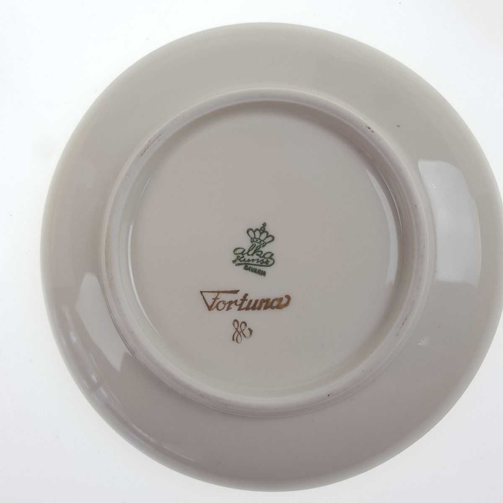 [2119301] 6er Set Untersetzer Golddekor 10,4 cm Kaiser Porzellan Alka Kunst Fortuna Blumen gebraucht - gut Bild 3