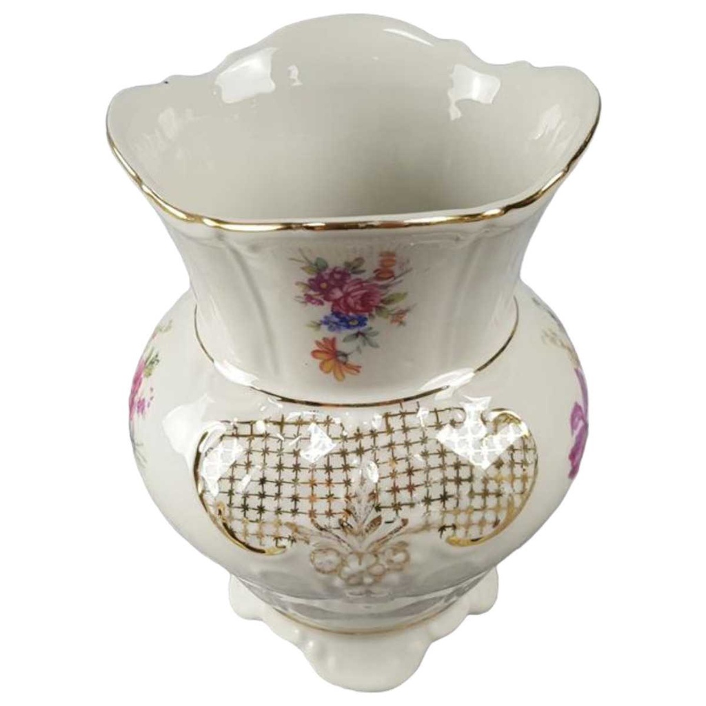 [45816871] Vase Blumenvase Golddekor 16 cm Schaller Elfenbein Beige gebraucht - gut Bild 2