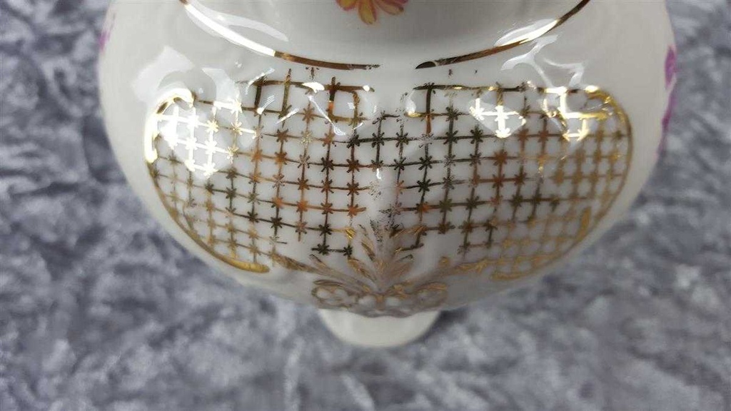 [45816871] Vase Blumenvase Golddekor 16 cm Schaller Elfenbein Beige gebraucht - gut Bild 5