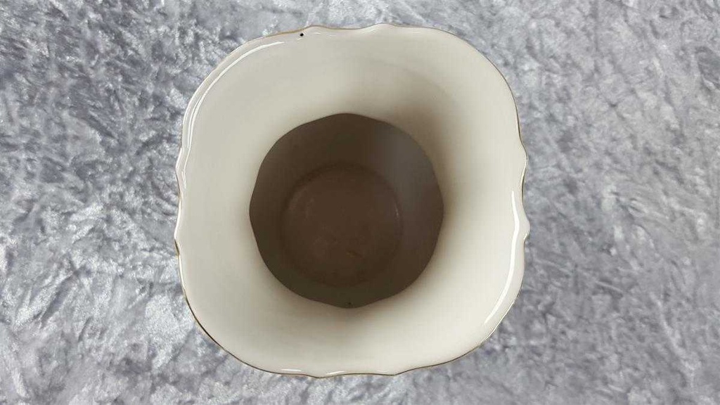 [45816871] Vase Blumenvase Golddekor 16 cm Schaller Elfenbein Beige gebraucht - gut Bild 7
